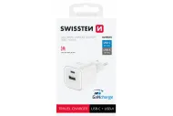 Rychlonabíječka USB-C a USB-A - 18 W - bílá - SWISSTEN