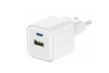 Rychlonabíječka USB-C a USB-A - 18 W - bílá - SWISSTEN